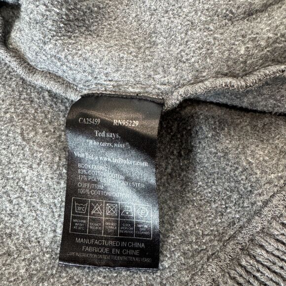 Ted Baker Cotton Blend Zip Up Gray Jacket Sweater Front Pouch Pocket Warm Lining - Picture 5 of 9